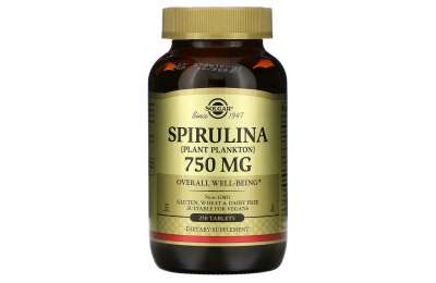 SOLGAR Spirulina 750 mg, 100 tablet